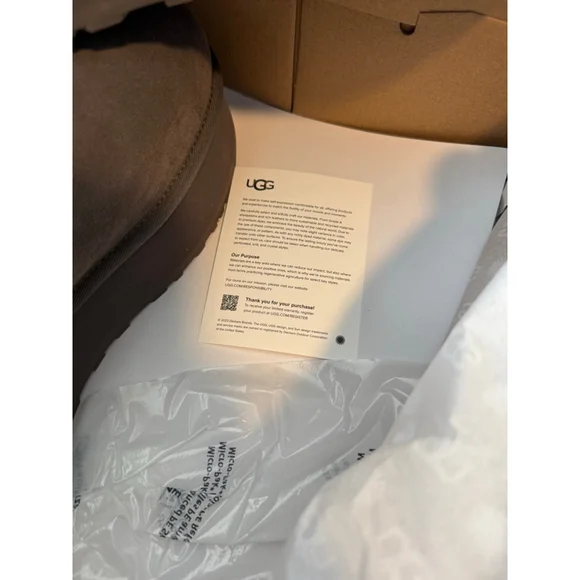 Women's UGG Classic Mini Dipper Gray Ankle Boots Size 10 - Picture 7 of 13